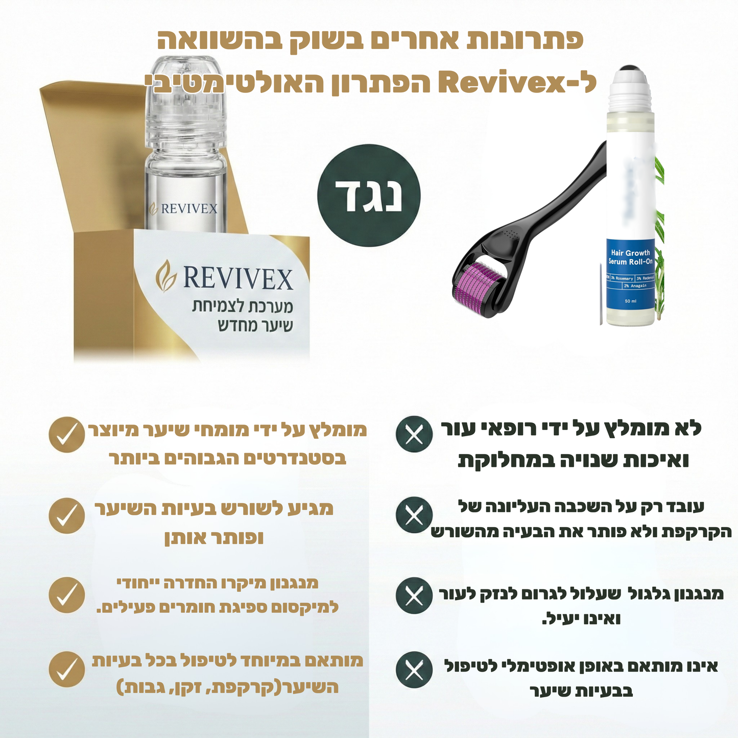 Revivex - ערכה לטיפול ושיקום נשירת שיער והתקרחות