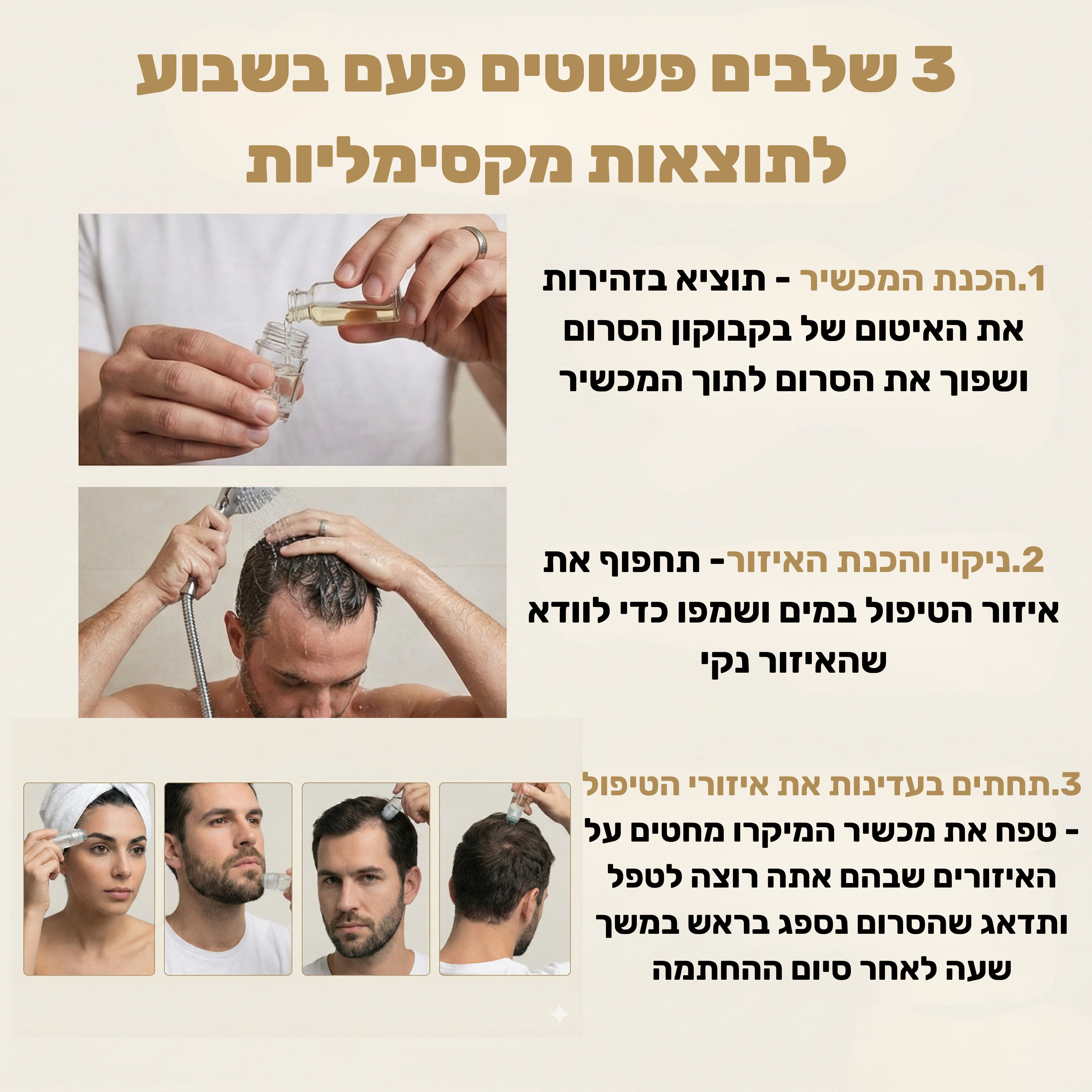 Revivex - ערכה לטיפול ושיקום נשירת שיער והתקרחות